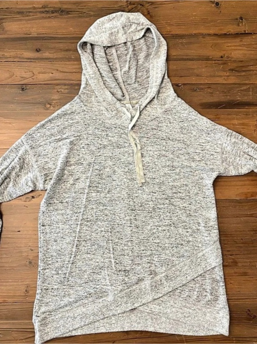 Gilligan & O'Malley Heather Gray Criss Cross Wrap Hem Lounger Hoodie - Medium